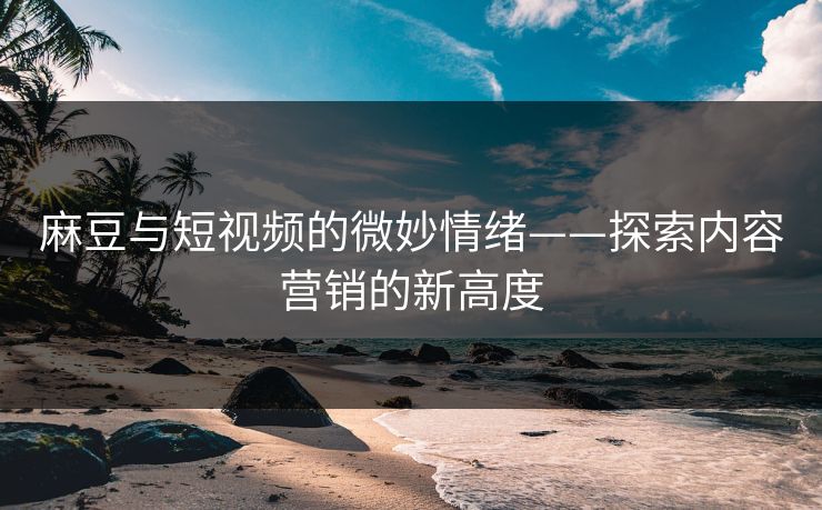 麻豆与短视频的微妙情绪——探索内容营销的新高度