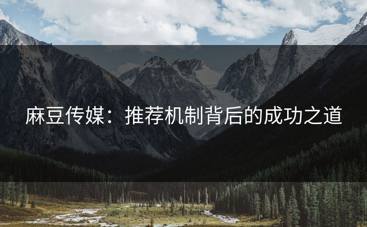 麻豆传媒：推荐机制背后的成功之道