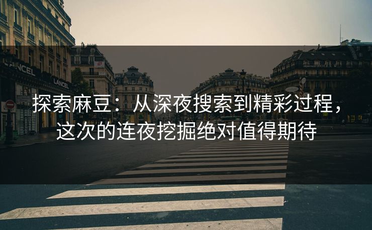 探索麻豆：从深夜搜索到精彩过程，这次的连夜挖掘绝对值得期待